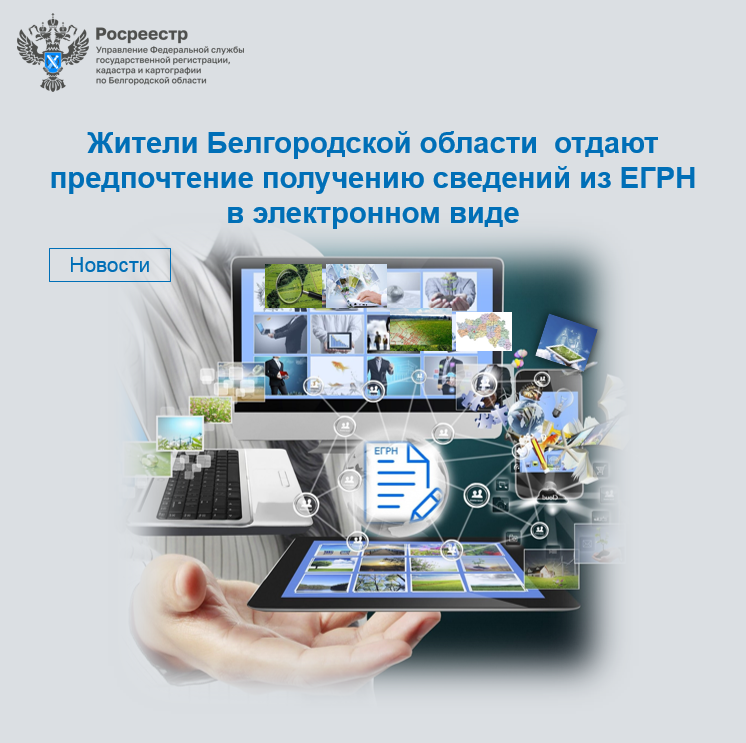 Жители Белгородской области  отдают предпочтение получению сведений из ЕГРН в электронном виде