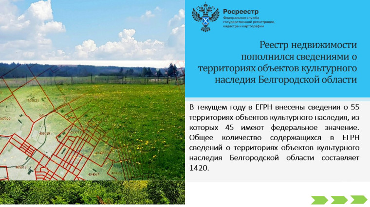 Реестр недвижимости пополнился сведениями о территориях объектов культурного наследия Белгородской области.